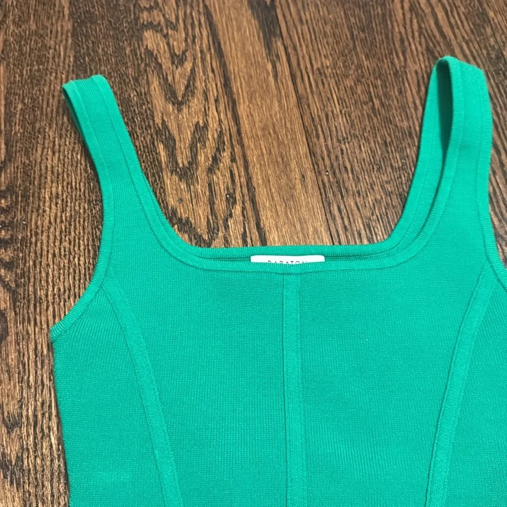 Aritzia Babaton Sculpt Knit Bustier Green Top - Picture 3 of 5